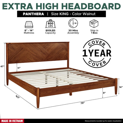 Panthera Solid Wood Bed Frame