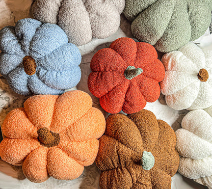 Plush Pumpkin Pillow Decorative Throw Handmade Fall Pumpkin Cuddle Cushion