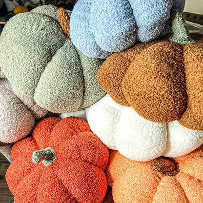 Plush Pumpkin Pillow Decorative Throw Handmade Fall Pumpkin Cuddle Cushion