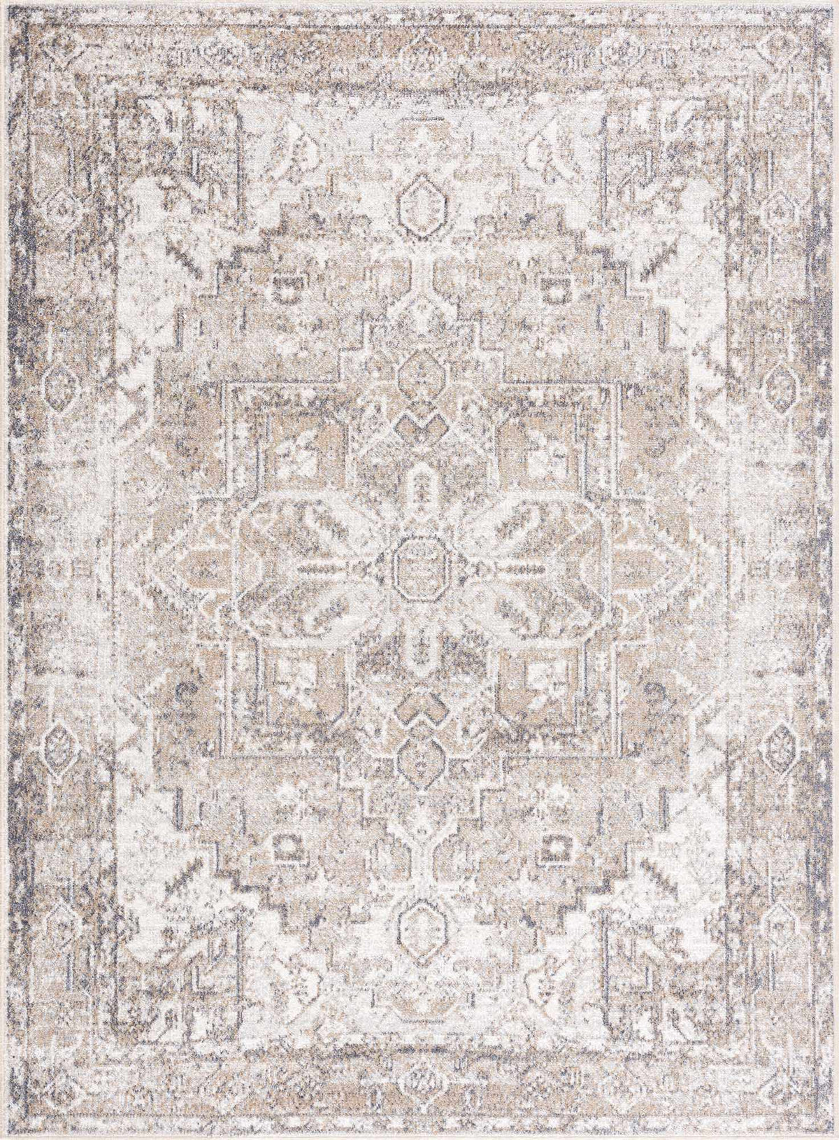 Blue Brown Hera Washable area rug