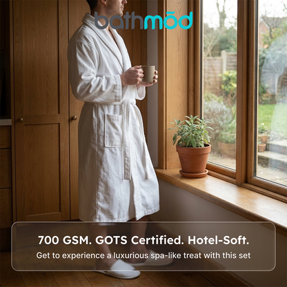 Luxury Organic Bathrobe & Slipper Set
