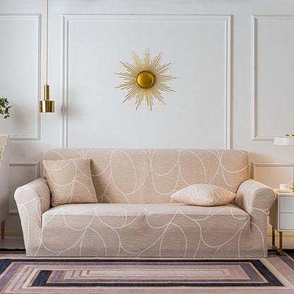 Elastic Plain Floral Printing  Sofa Cover Stretch for Living Room Couch Cover Chair Protector 1/2/3/4 Seater Printed Couch Cover for 3 Cushion Couch  Floral Pattern Sofa Cover with Separate Cushion Cover Pieces Stretch Sofa Slipcover