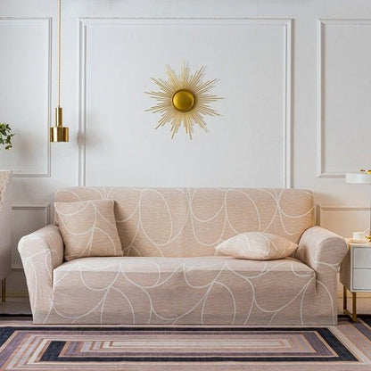 Elastic Plain Floral Printing  Sofa Cover Stretch for Living Room Couch Cover Chair Protector 1/2/3/4 Seater Printed Couch Cover for 3 Cushion Couch  Floral Pattern Sofa Cover with Separate Cushion Cover Pieces Stretch Sofa Slipcover
