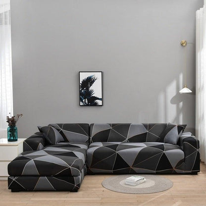Elastic Sofa Covers for Living Room Stretch Slipcovers Sectional Couch Cover L Shape Corner Armchair Cover 1/2/3/4 Seater Slipcovers Elastic Stylish Printed Sectional Sofa Furniture Protector For Living Room
