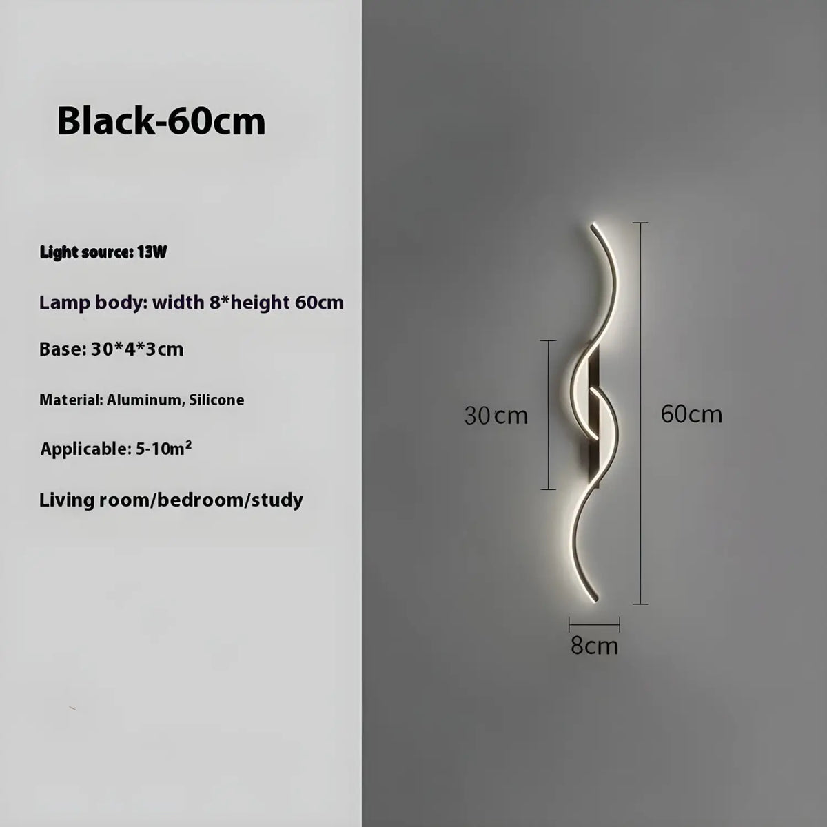 LED Wall Lamp - Modern Minimalist Strip Light for Bedroom & Living Room
