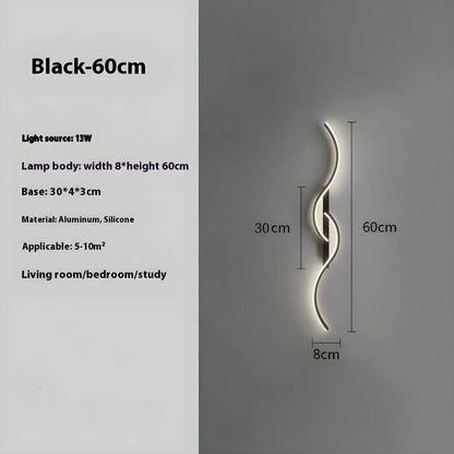 LED Wall Lamp - Modern Minimalist Strip Light for Bedroom & Living Room