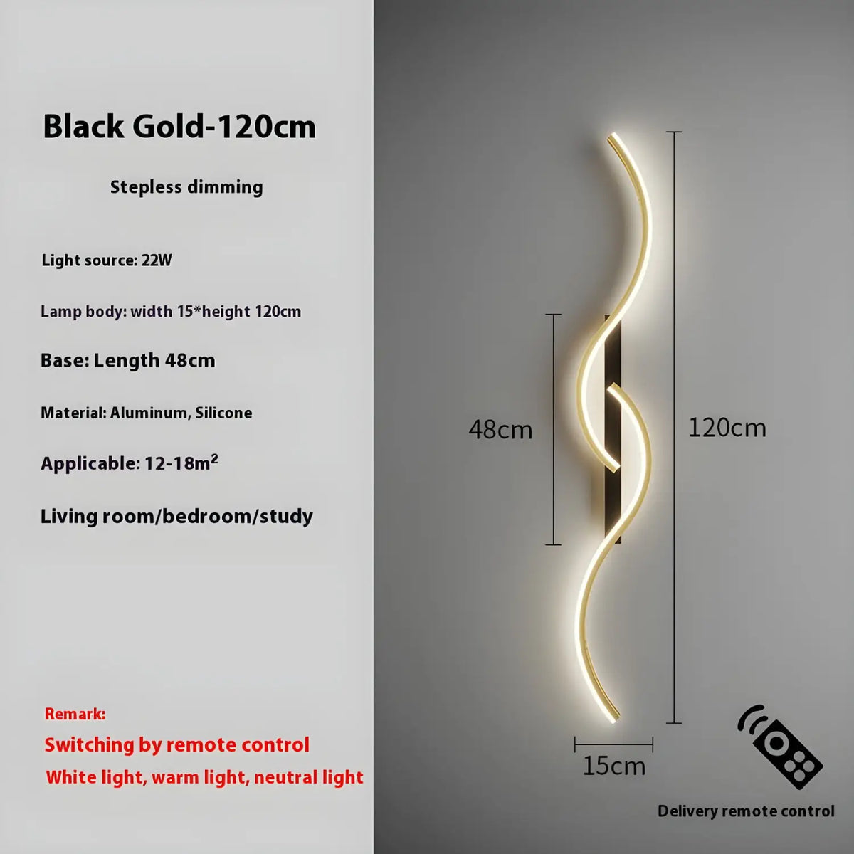 LED Wall Lamp - Modern Minimalist Strip Light for Bedroom & Living Room