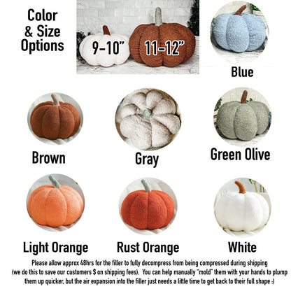 Plush Pumpkin Pillow Decorative Throw Handmade Fall Pumpkin Cuddle Cushion